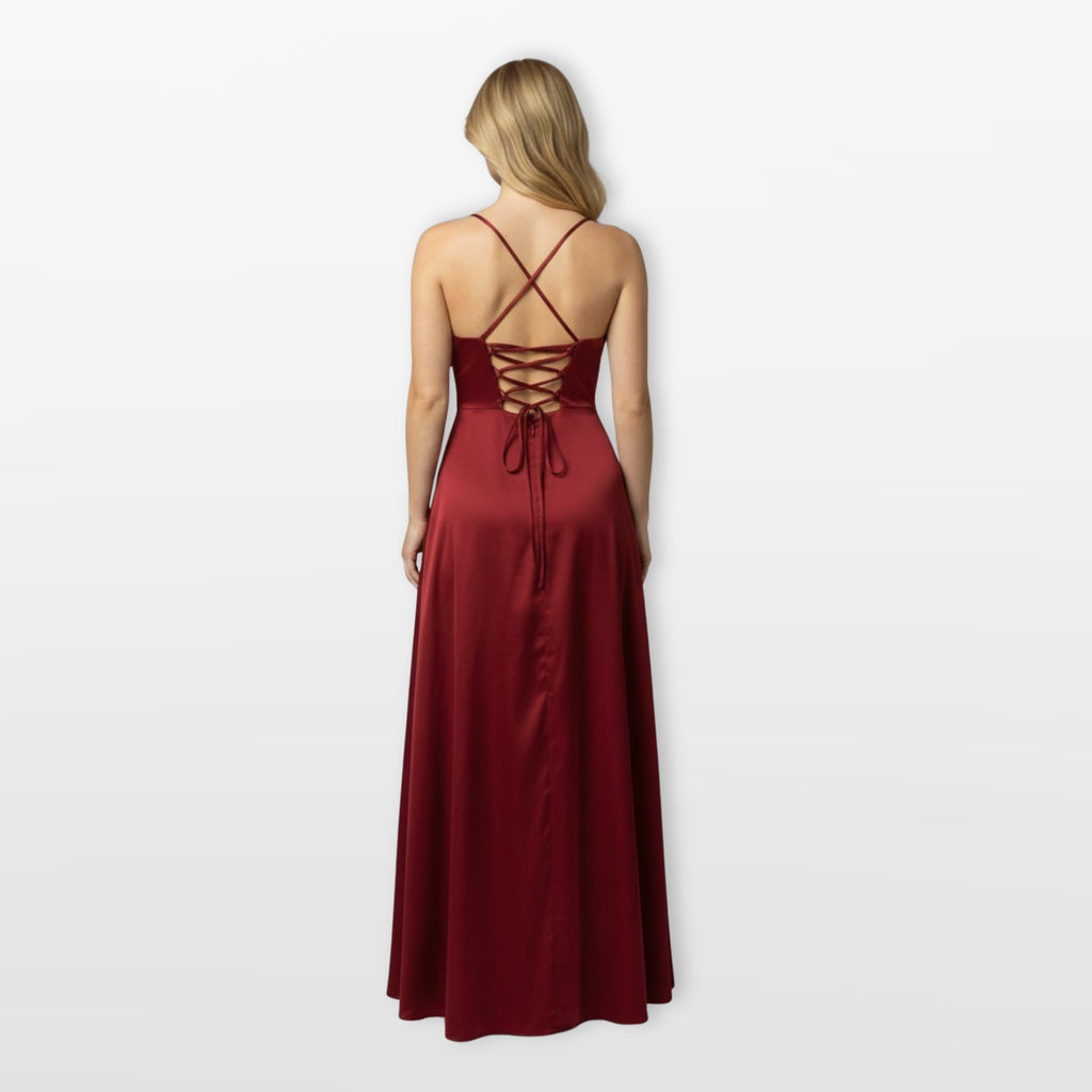 Sukienka Maxi Elegancka Rozcięcie Damskie