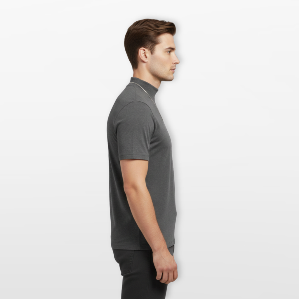 Męski T Shirt z Golfem Dopasowany