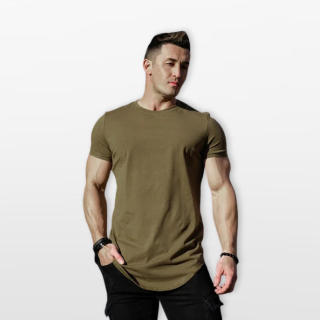 T-Shirt Slim Fit Ze Streczem Oddychający Męski