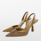 Szpilki Slingback Z Cyrkoniami Damskie