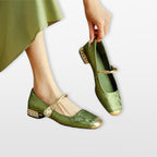 Damskie Buty Mary Jane Na Niskim Obcasie