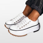 Sneakersy Platformowe Sznurowane Damskie