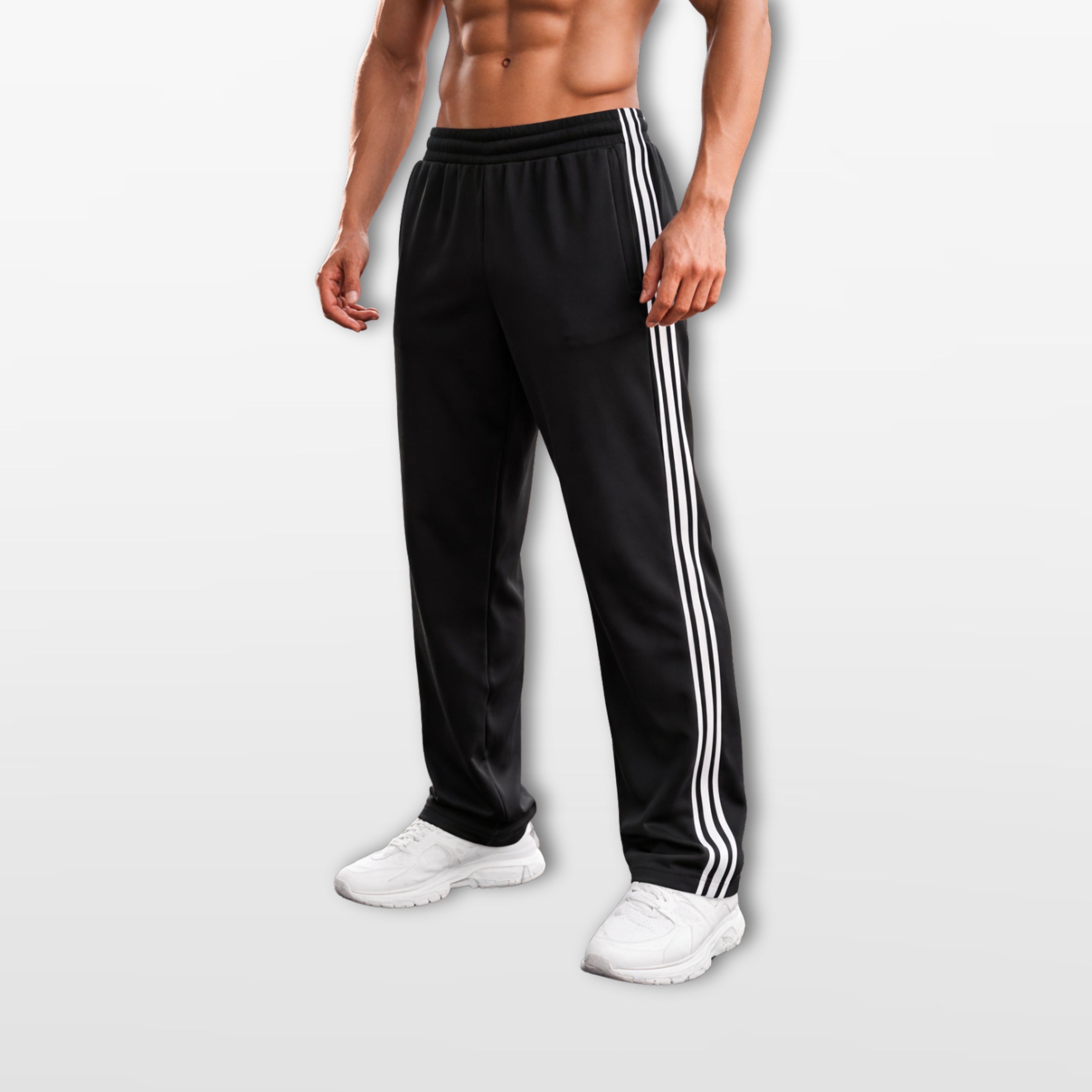 Spodnie Sportowe W Paski Casual Męskie