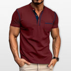 T-Shirt Henley Slim Fit Męski