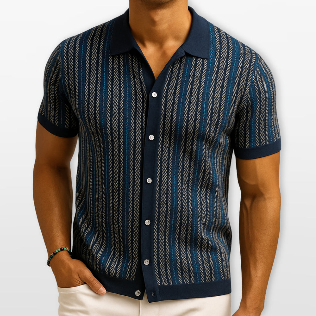 Polo Wzorzyste Slim Fit Męskie
