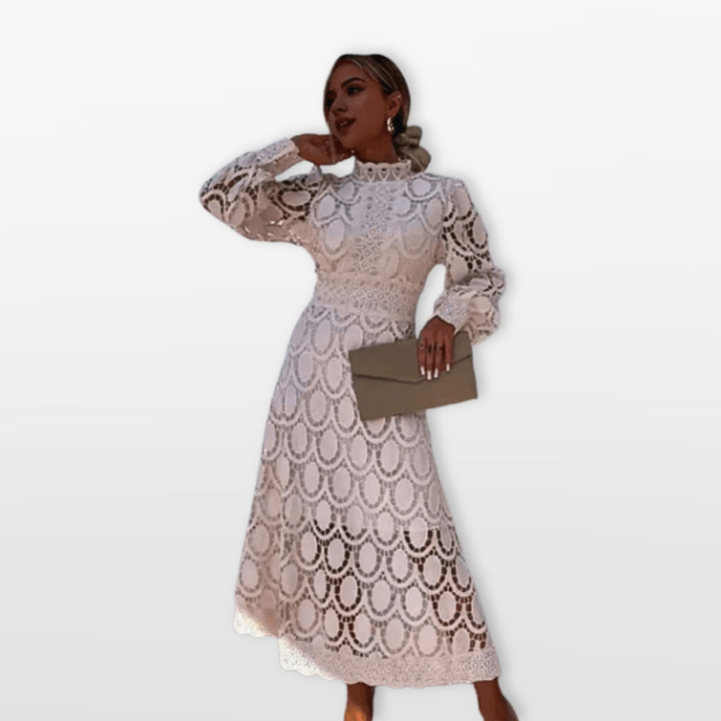 Sukienka Koronkowa Midi Elegancka Damskie