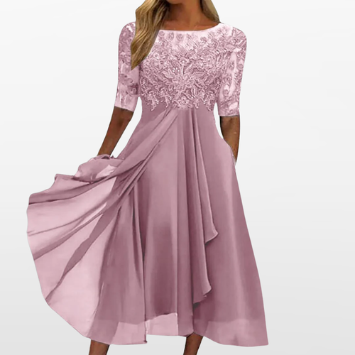 Dámske elegantné midi čipkované šaty