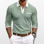 Męska Koszulka Polo Slim Fit z Długim Rękawem