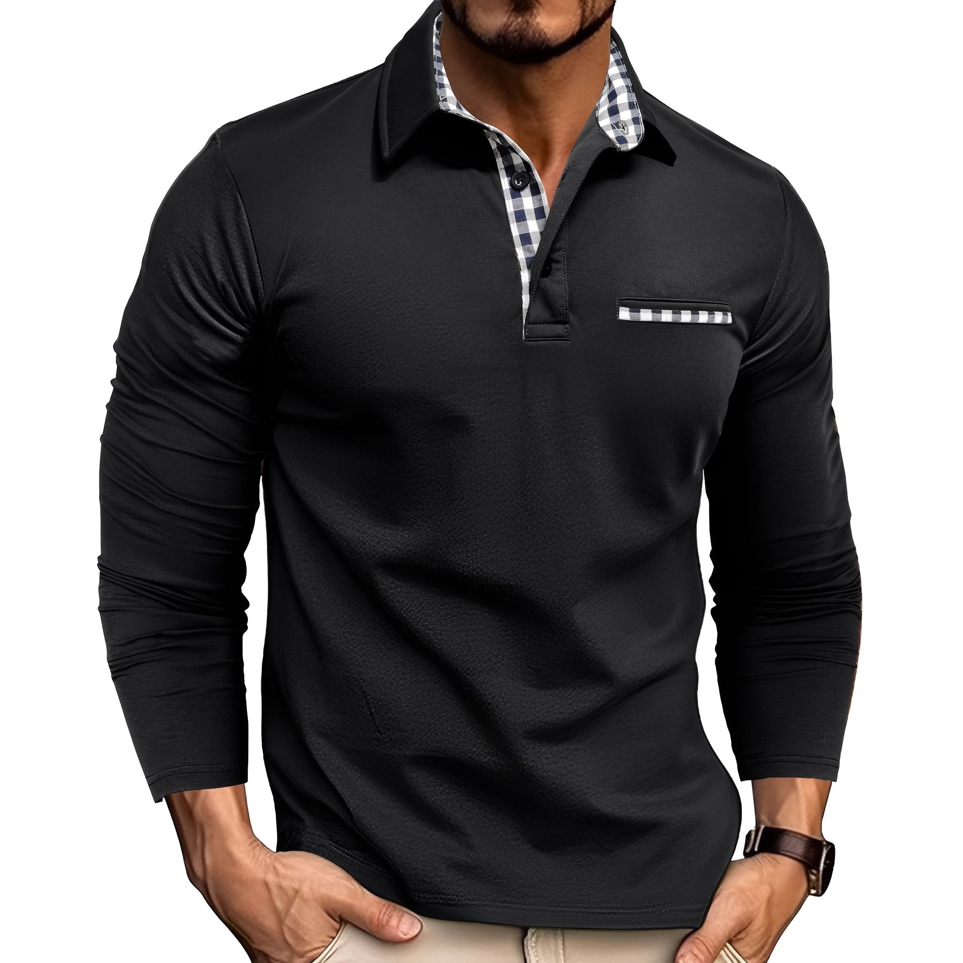 Polo Casual Długi Rękaw Męskie