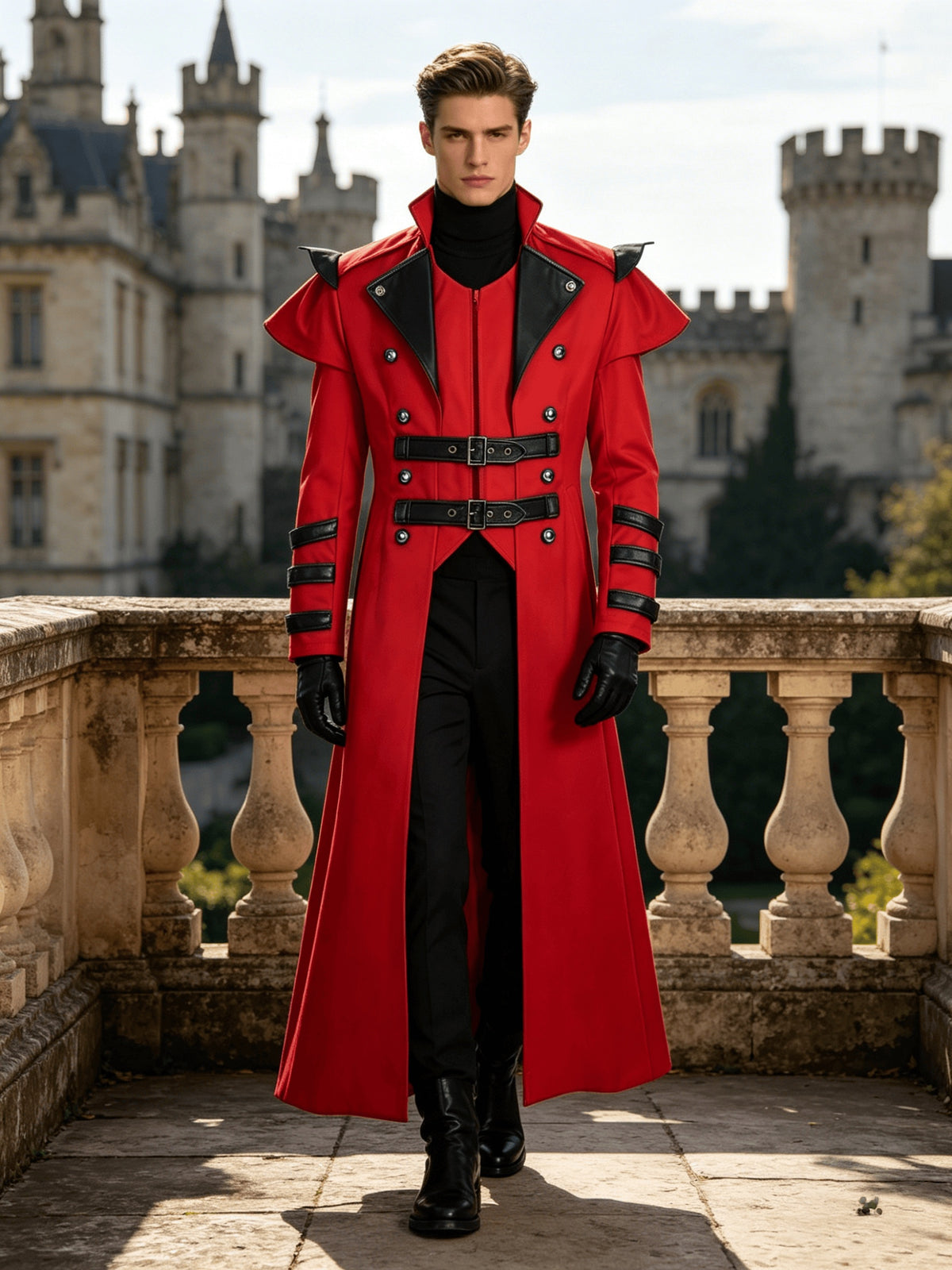 Men's Steampunk Halloween Jacket with Collar