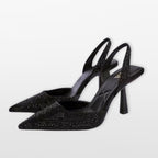 Szpilki Slingback Z Cyrkoniami Damskie