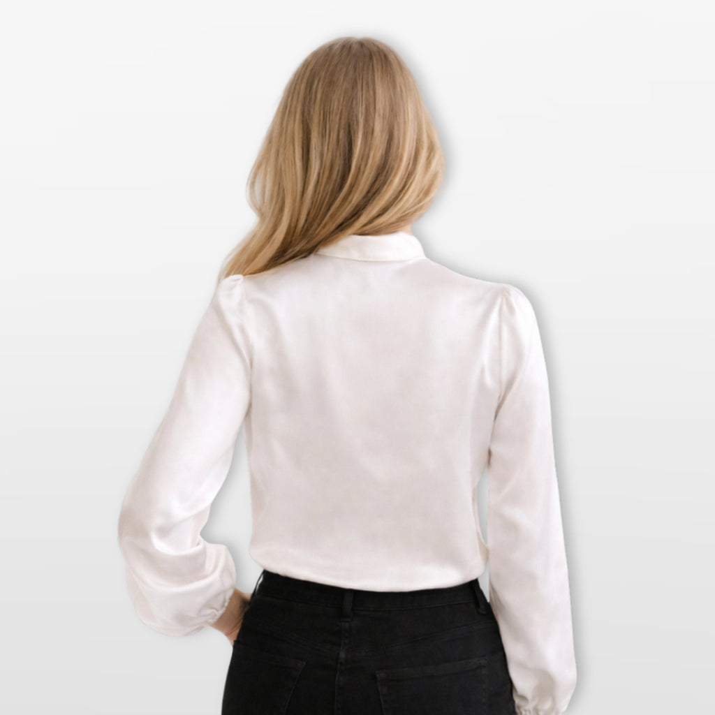 Bluzka Z Wiązaniem Pod Szyją Elegancka Damskie