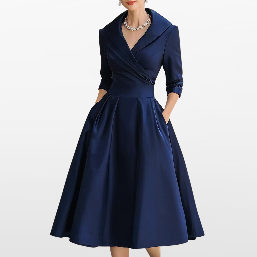 Damska Sukienka Midi Elegancka Wieczorowa