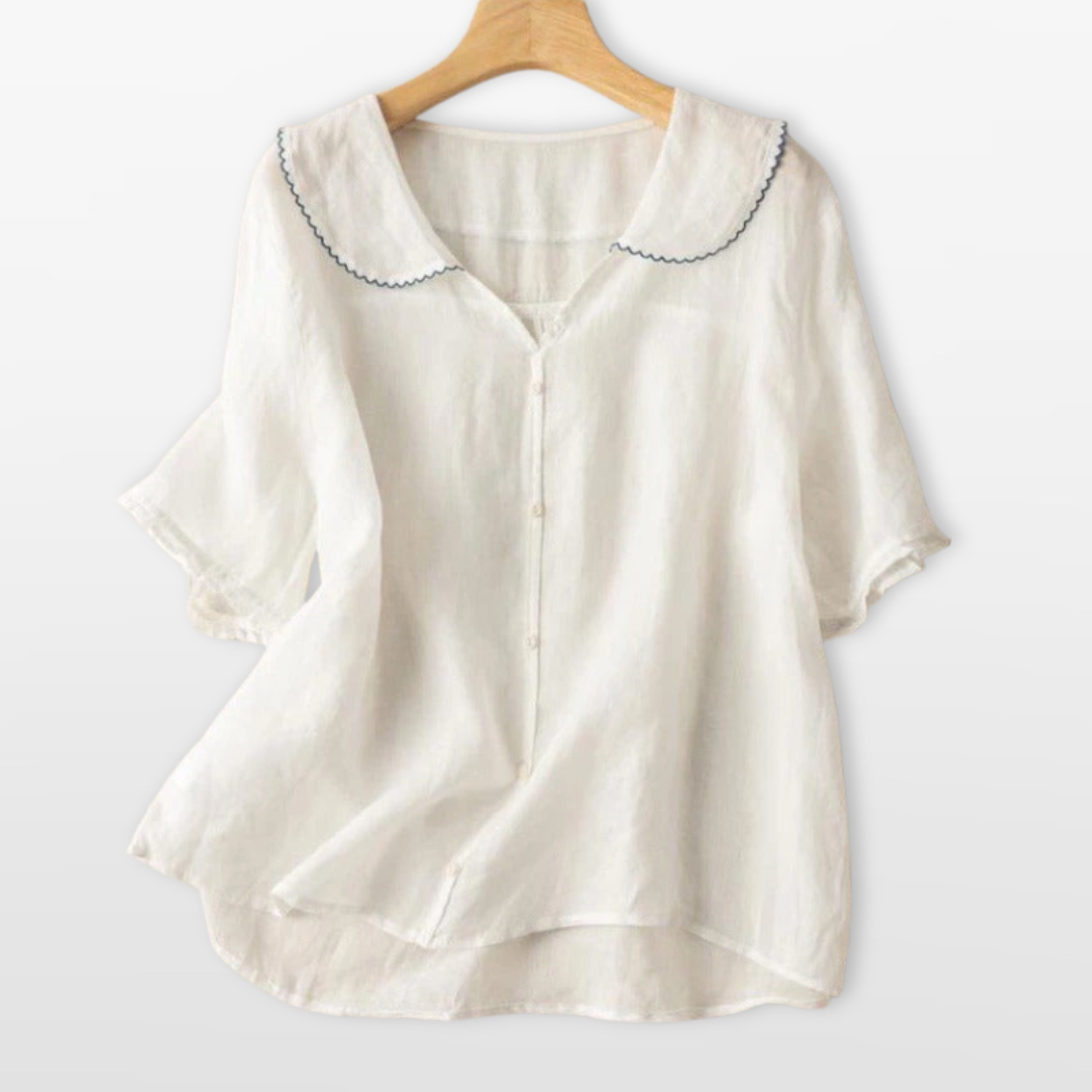 Bluzka Z Guzikami I Kołnierzykiem Damska