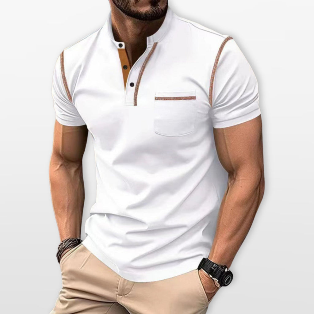 Męska Koszulka Polo Dopasowana Styl Henley