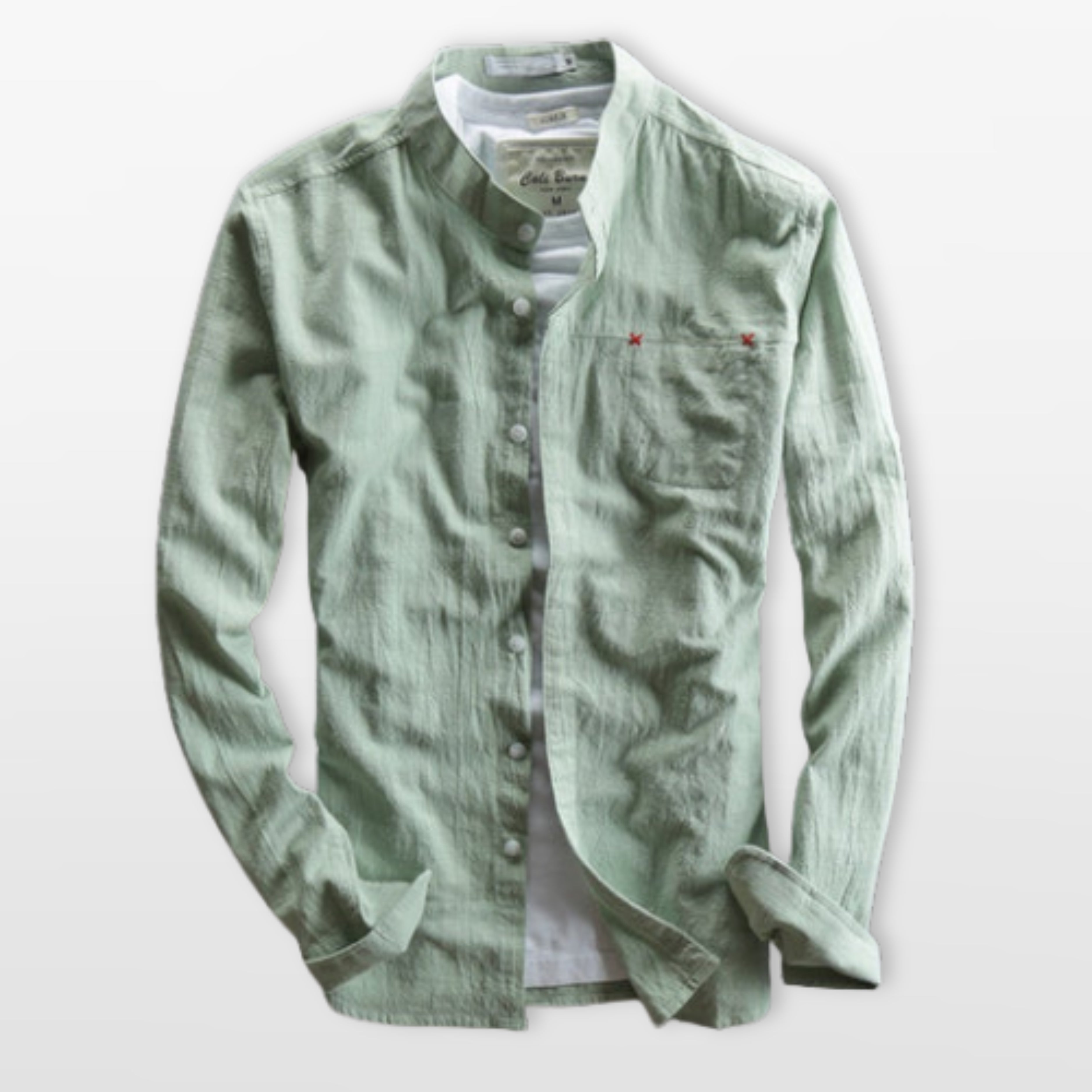 Koszula Ze Stójką Slim Fit Męska