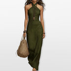 Sukienka Maxi Halter Elegancka Damska