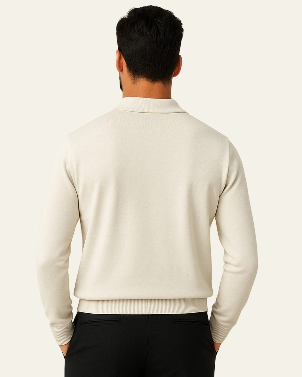 Sweter Dzianinowy z Kołnierzykiem Polo Męski