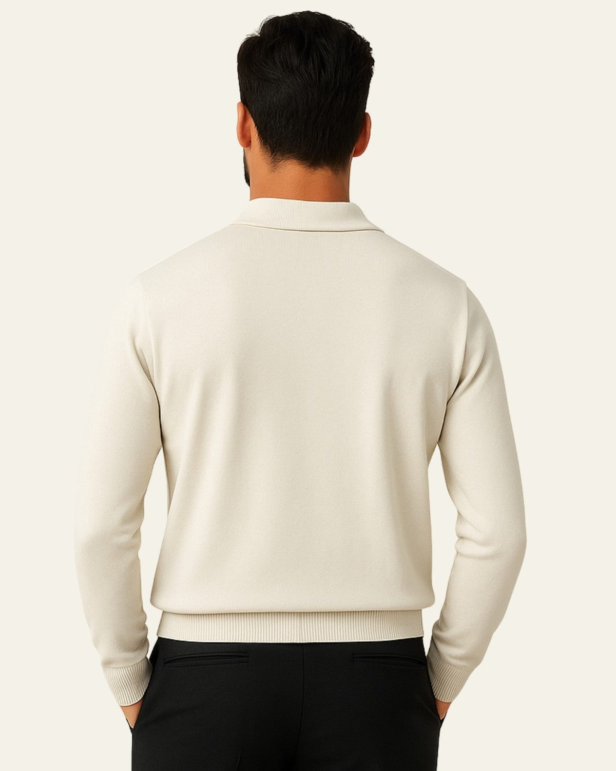 Sweter Dzianinowy z Kołnierzykiem Polo Męski