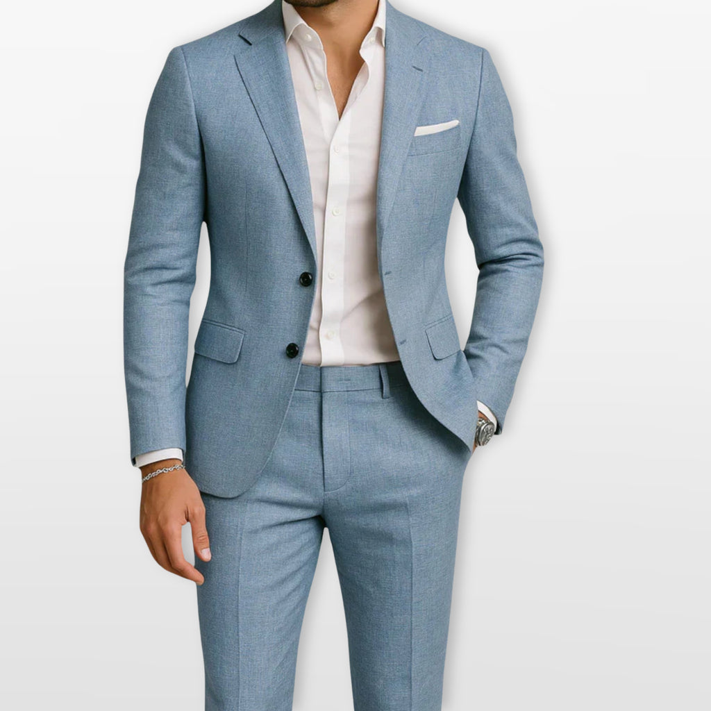 Garnitur Slim Fit Elegancki Dwuczęściowy Męski