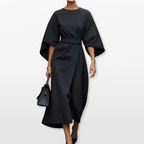 Damska Sukienka Midi Elegancka Minimalistyczna