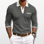 Męska Koszulka Polo Slim Fit z Długim Rękawem
