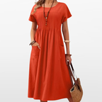 Damska Sukienka Midi Casual Elegancka