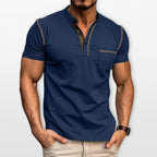 T-Shirt Henley Slim Fit Męski