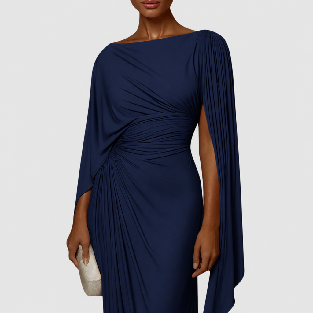 Elegant draperet maxi-aftenkjole til damer