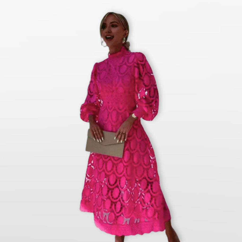 Sukienka Koronkowa Midi Elegancka Damskie