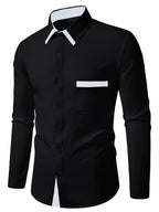 Camicia da uomo con finiture a contrasto e colletto