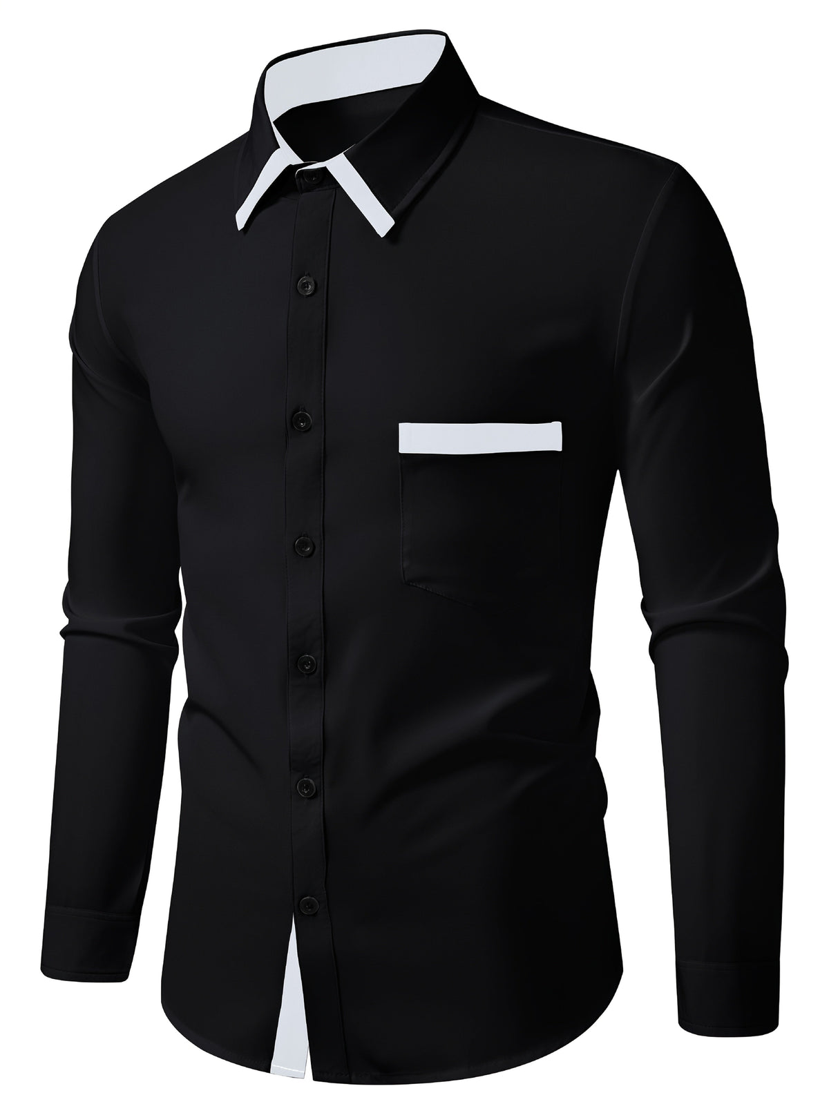Camicia da uomo con finiture a contrasto e colletto