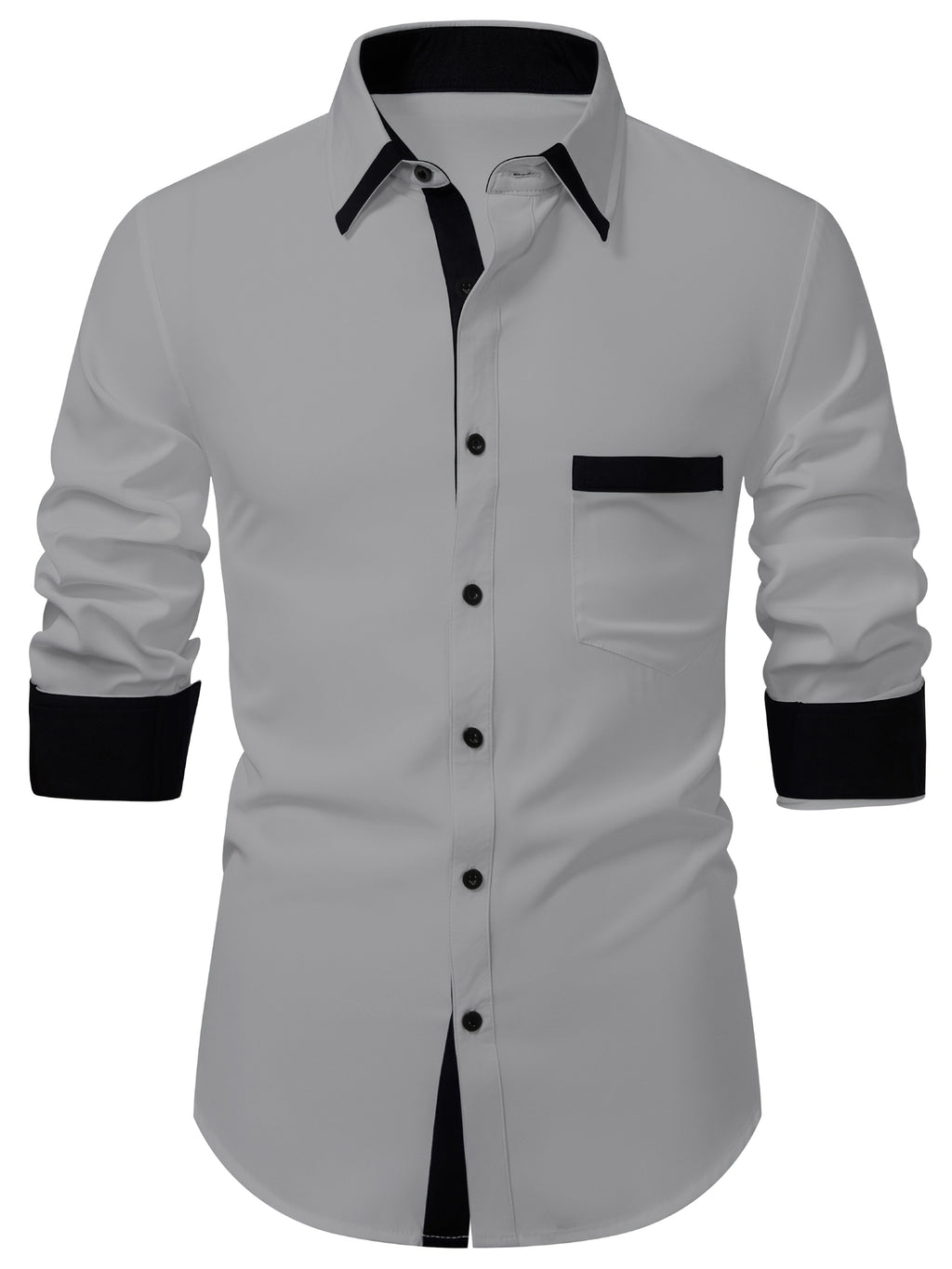 Camicia da uomo con finiture a contrasto e colletto