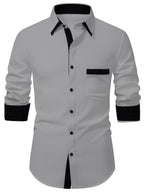 Camicia da uomo con finiture a contrasto e colletto