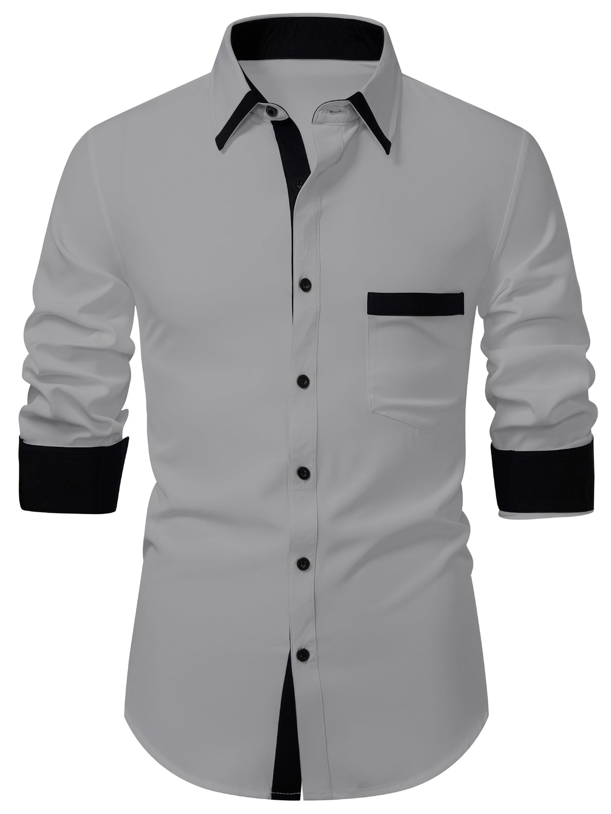Camicia da uomo con finiture a contrasto e colletto