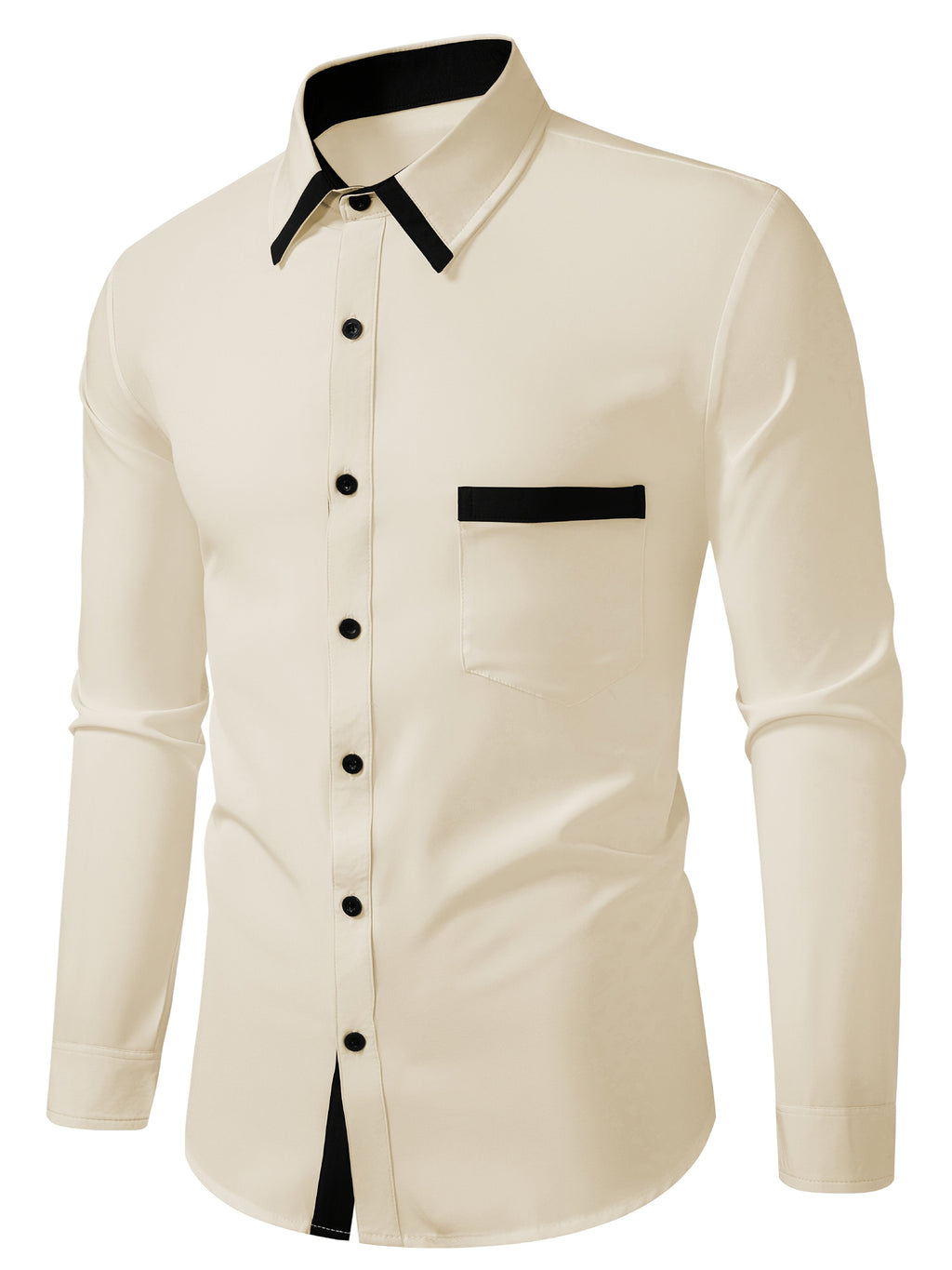 Camicia da uomo con finiture a contrasto e colletto