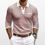 Męska Koszulka Polo Slim Fit z Długim Rękawem