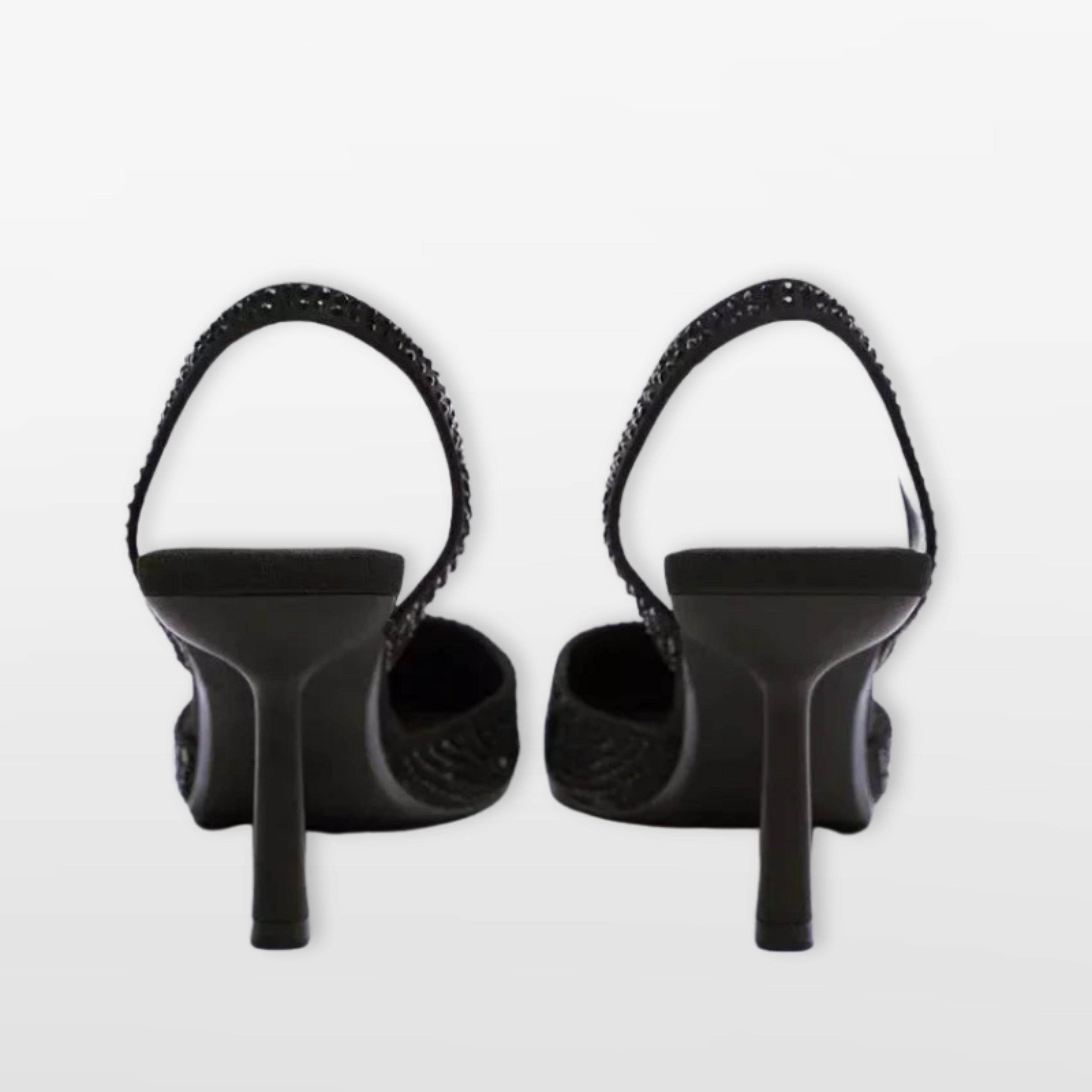 Szpilki Slingback Z Cyrkoniami Damskie