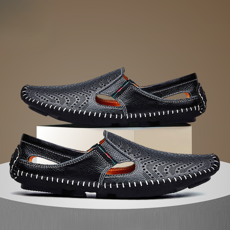 Herresko Slip-on med hulmønster