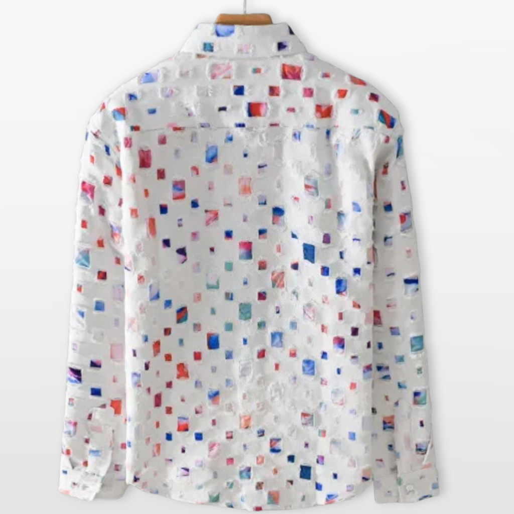 Męska Koszula Casual Wzorzysta Button Down