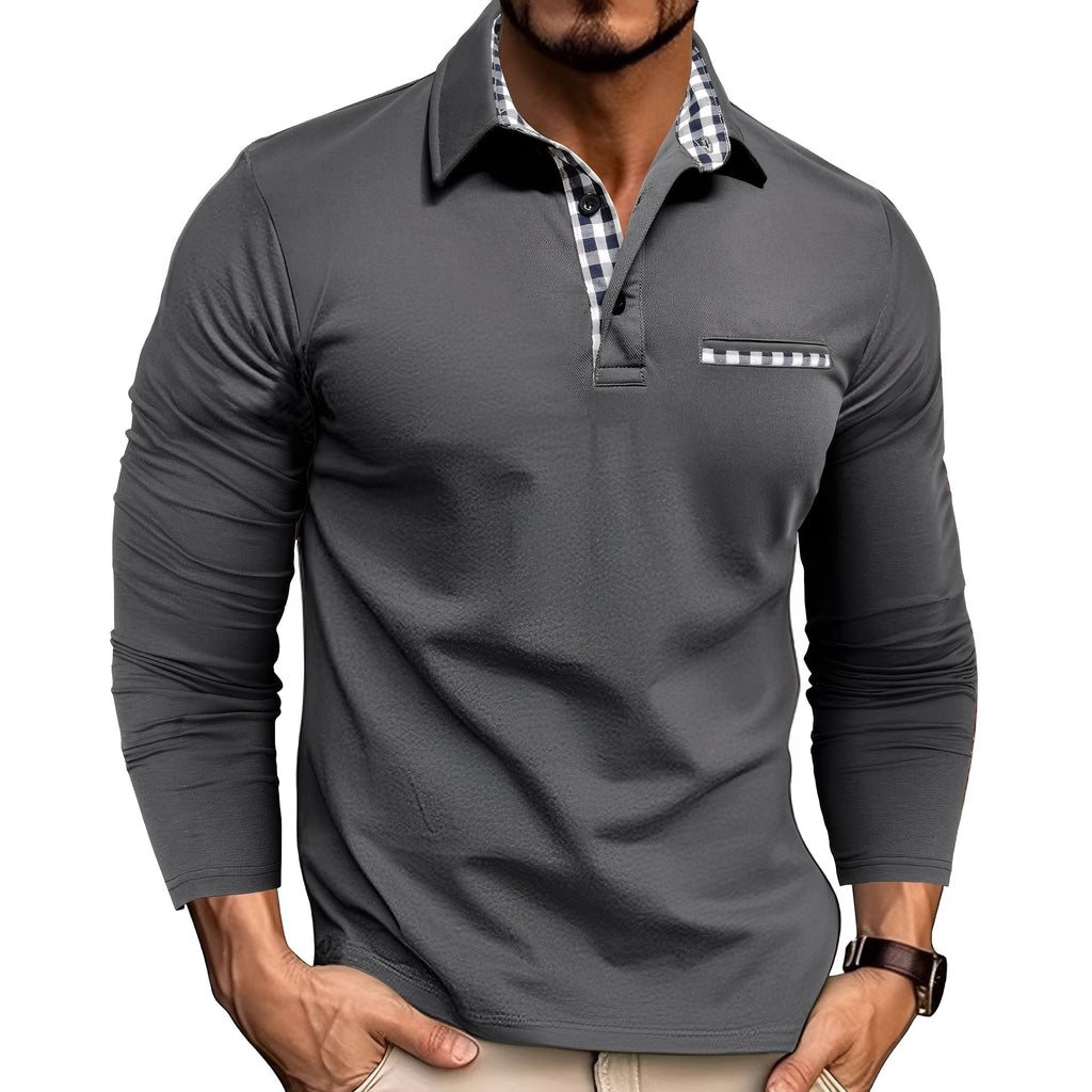 Polo Casual Długi Rękaw Męskie