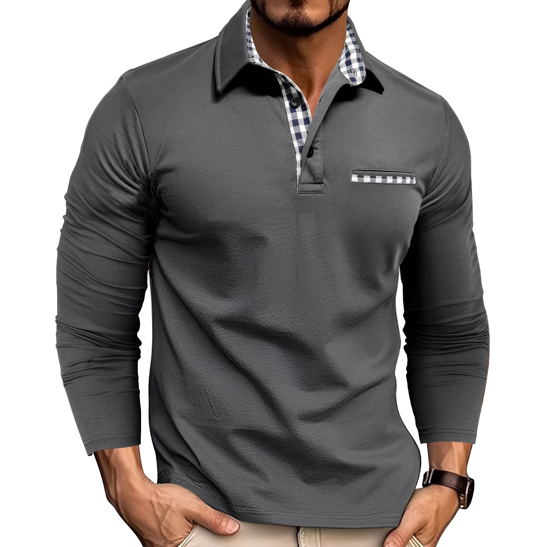 Polo Casual Długi Rękaw Męskie