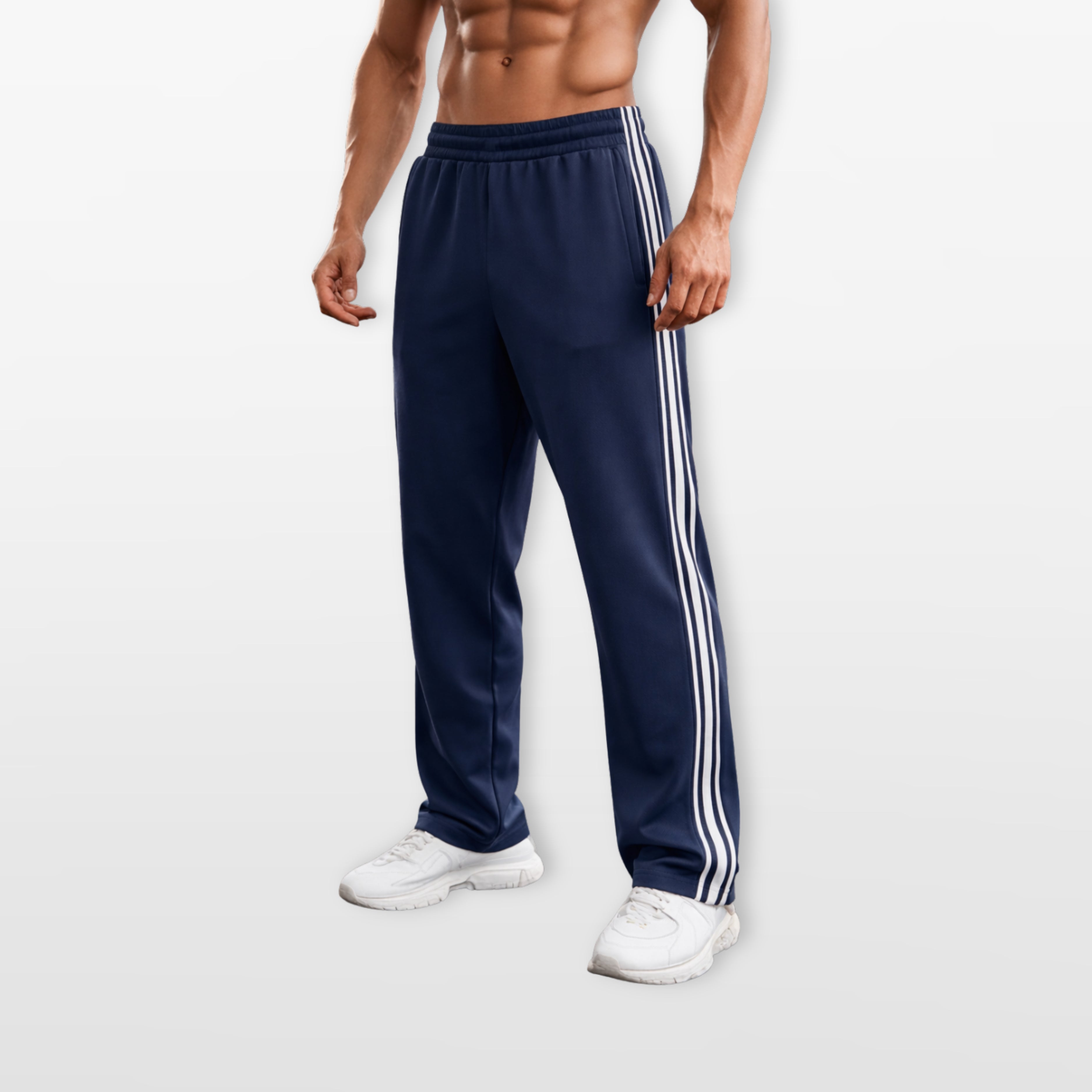 Spodnie Sportowe W Paski Casual Męskie