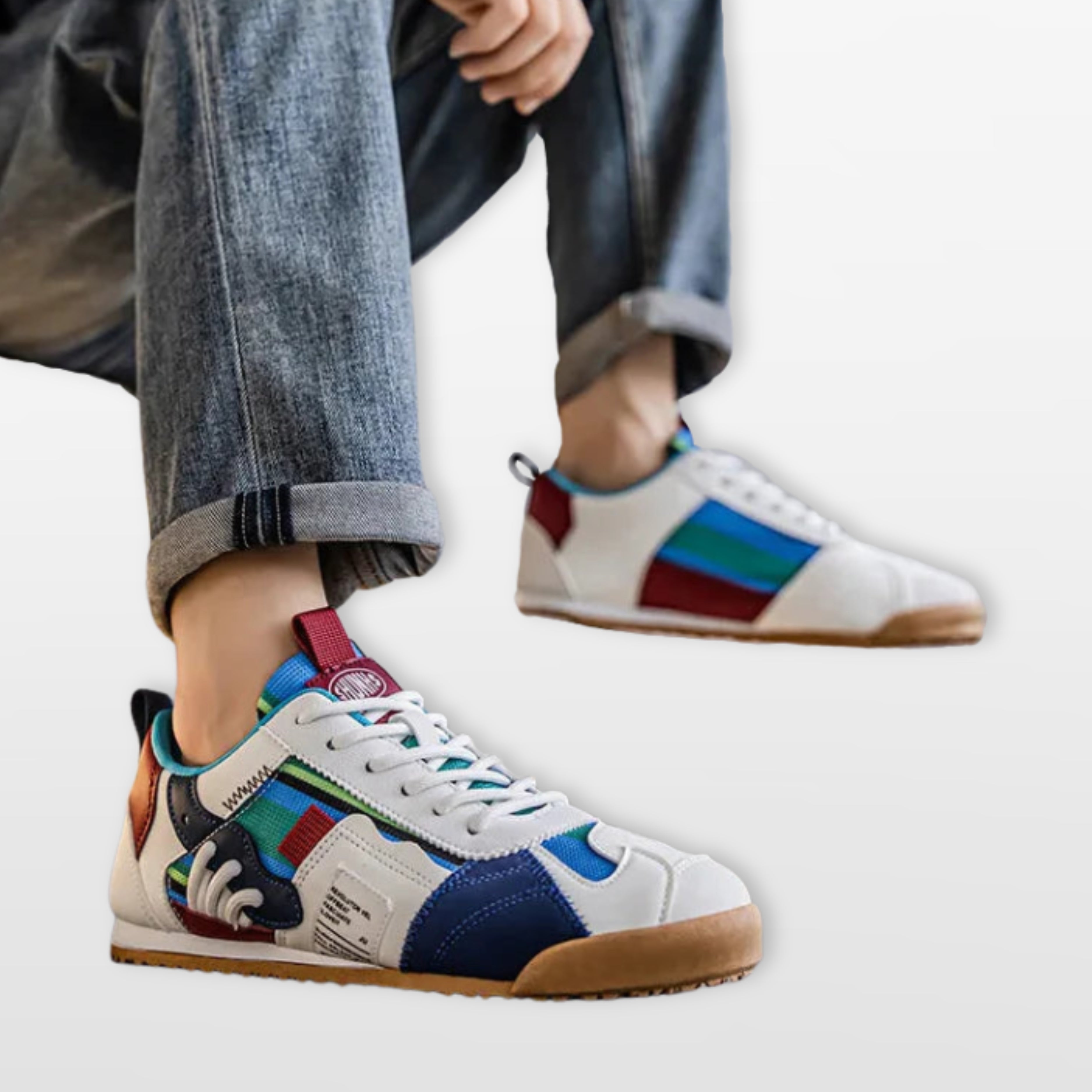 Kolorowe Sneakersy Retro Komfortowe Męskie