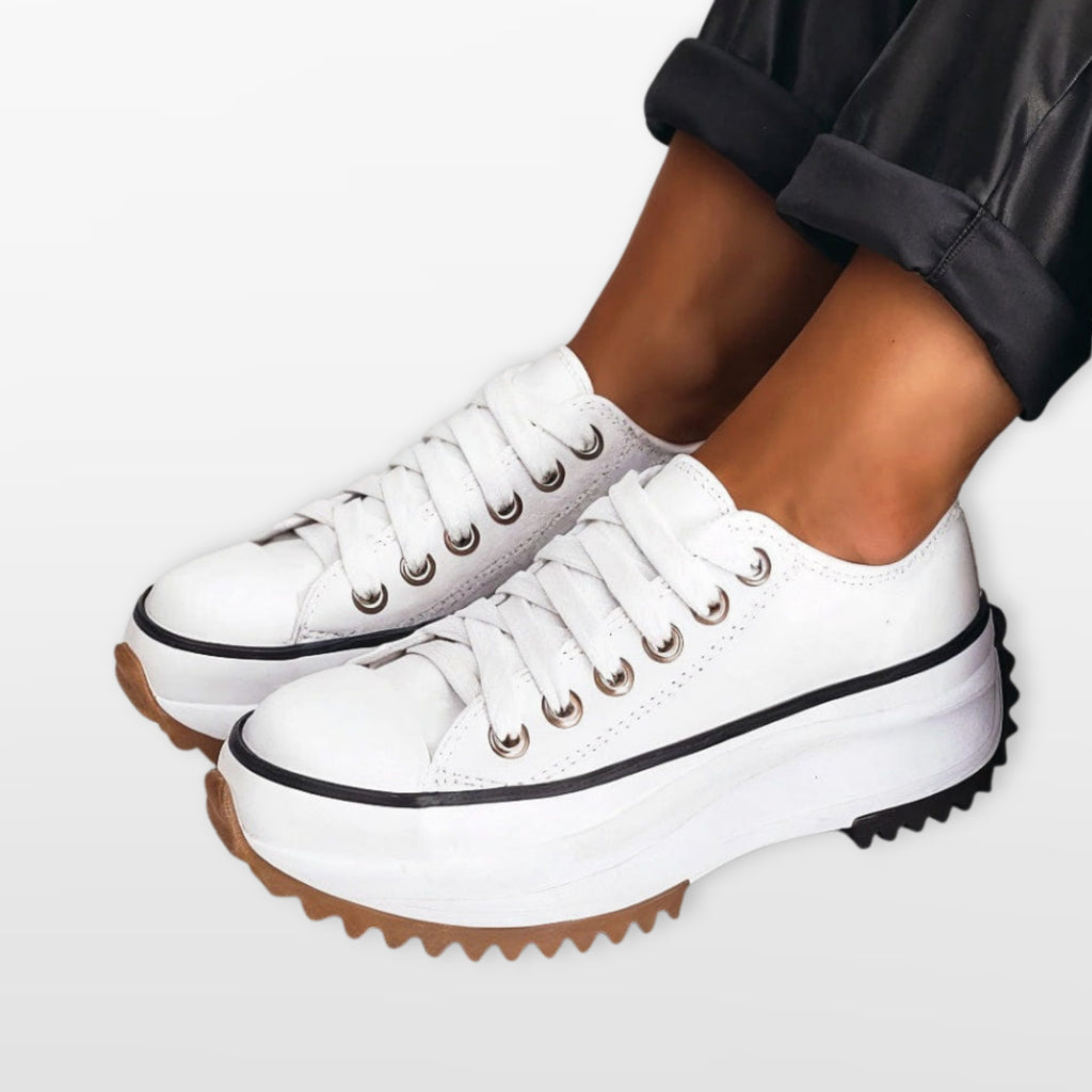 Damskie Sneakersy Na Platformie Sznurowane