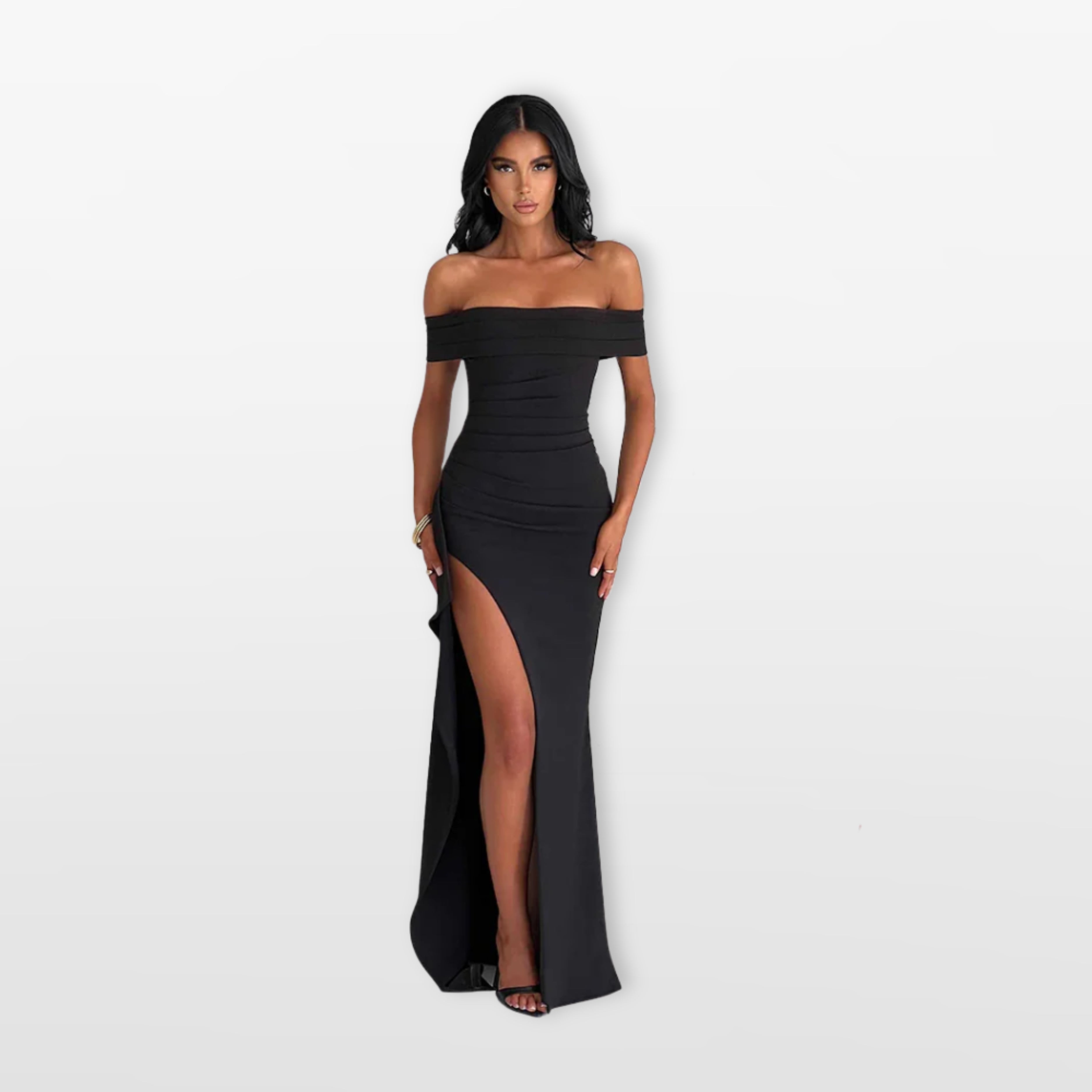 Sukienka Maxi Odkryte Ramiona Elegancka Damskie