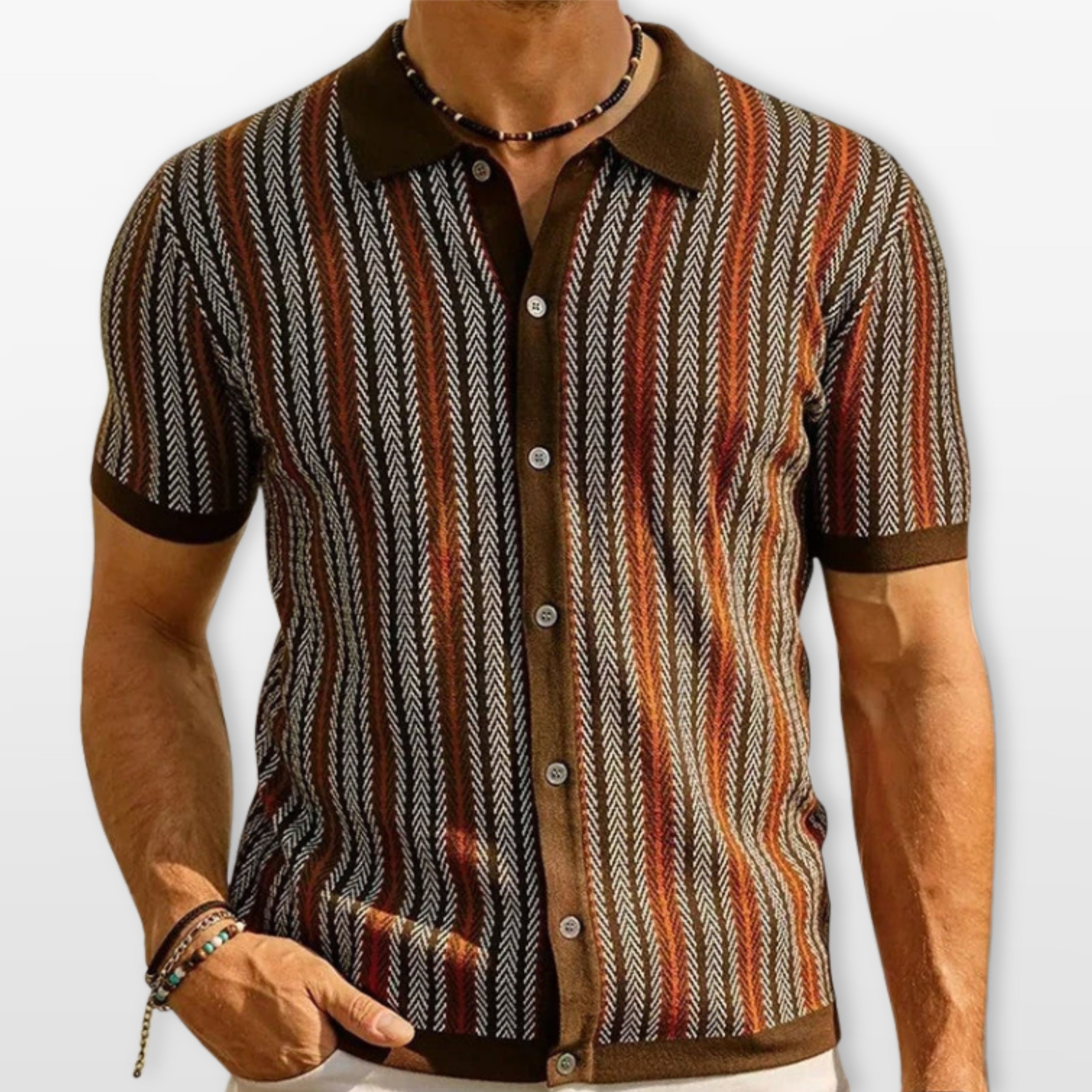 Polo Wzorzyste Slim Fit Męskie