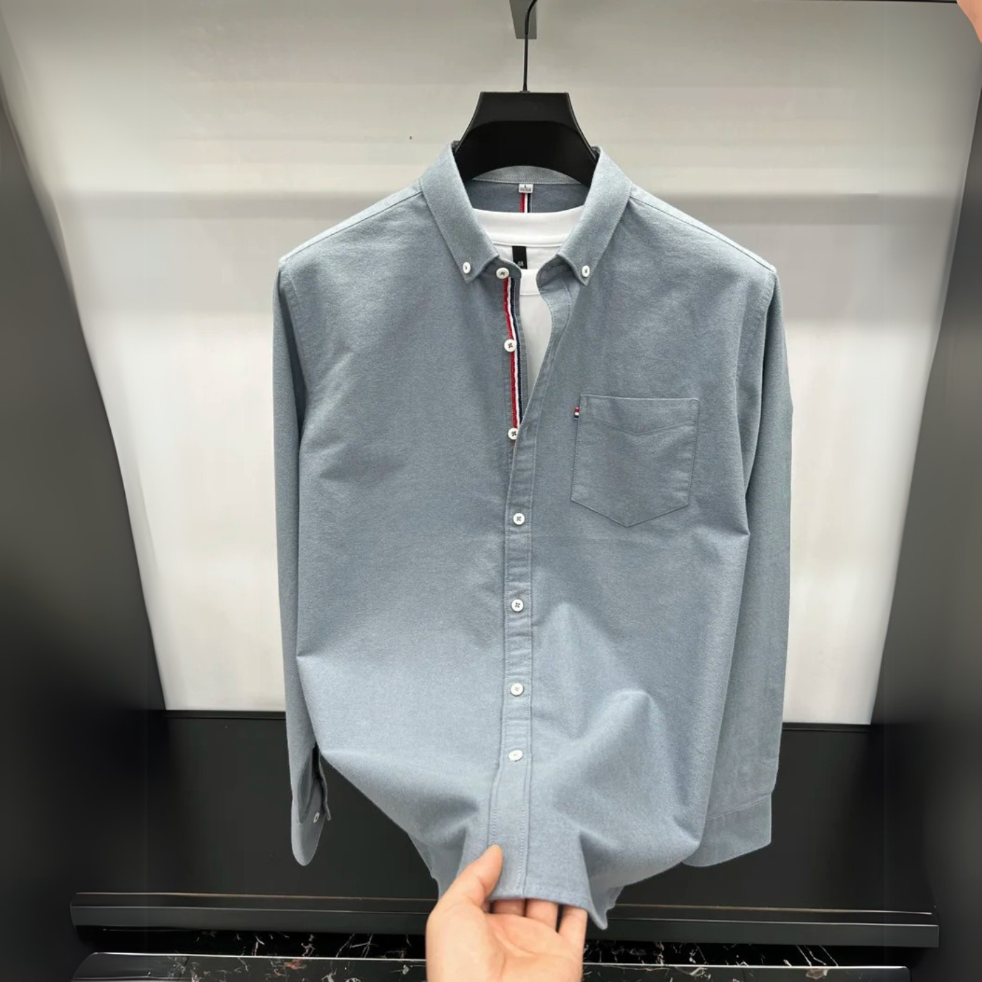 Férfi Oxford gombos galléros ing