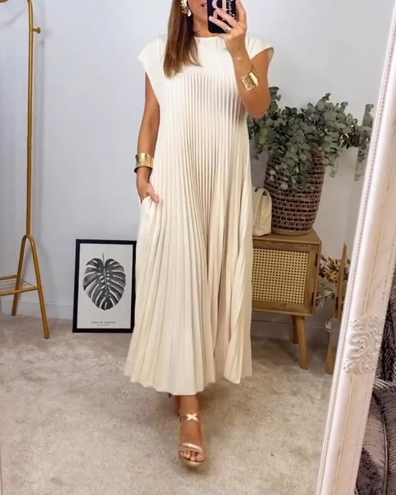 Plisowana Sukienka Maxi Damska