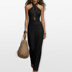 Sukienka Maxi Halter Elegancka Damska